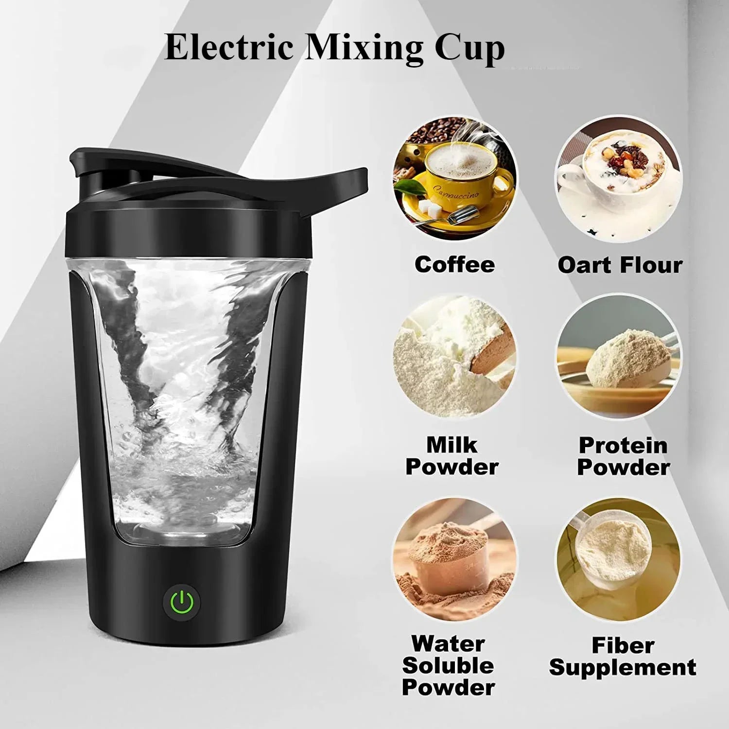 Portable Electric Protein Shaker Bottle 450ML Self-Mixing Blender Cup