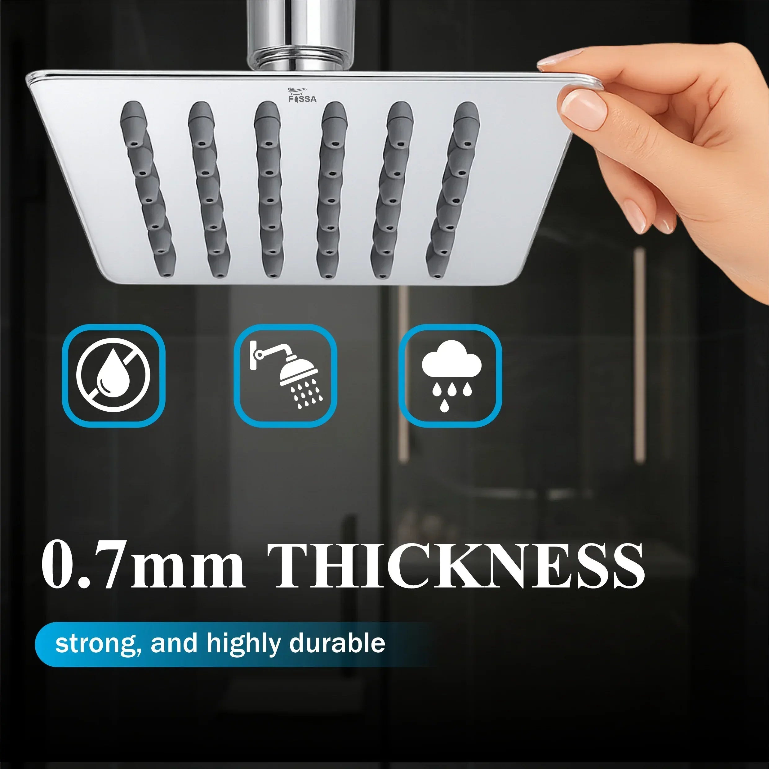 Rainfall Shower Head With Arm