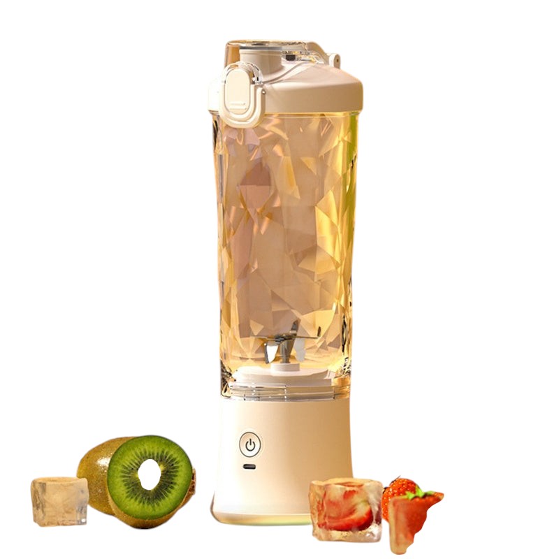 Aurelia-Living-Store portable white and clear blender with 6 blades, ideal for smoothies and juices.